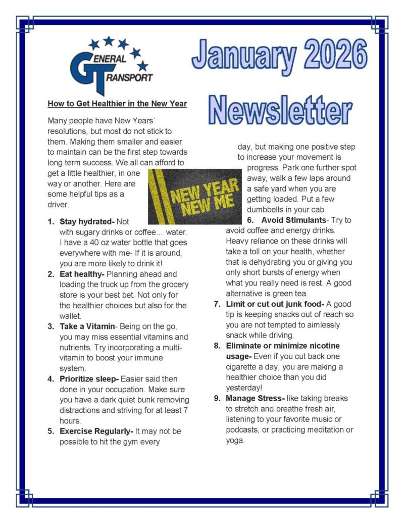 General Transport January 2026 Newsletter